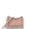CHANEL Jacket Boy Flap Bag Quilted Lambskin with Tweed Old Medium