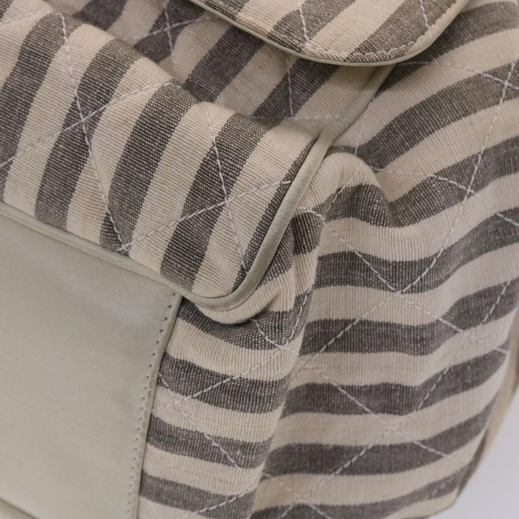 CHANEL Matelasse Shoulder Bag Canvas Light Blue White CC 48071A