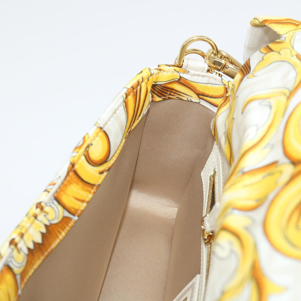FENDI Baguette Shoulder Bag Polyester 2way White 8BR600 AK2D 48072A