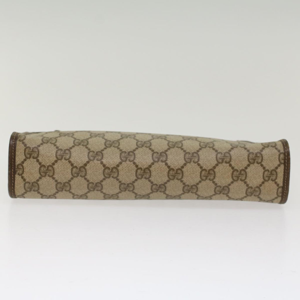 GUCCI GG Canvas Clutch Bag PVC Leather Beige 97.01.037 48147