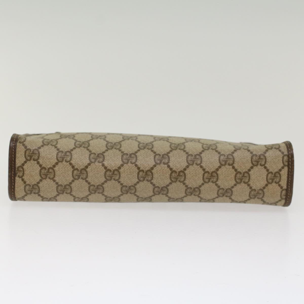 GUCCI GG Canvas Clutch Bag PVC Leather Beige 97.01.037 48147