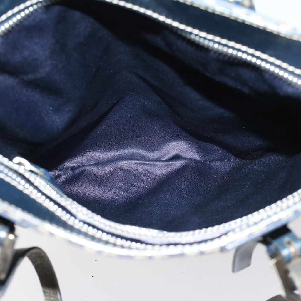 FENDI Zucchino Canvas Shoulder Bag Nylon Navy 48160