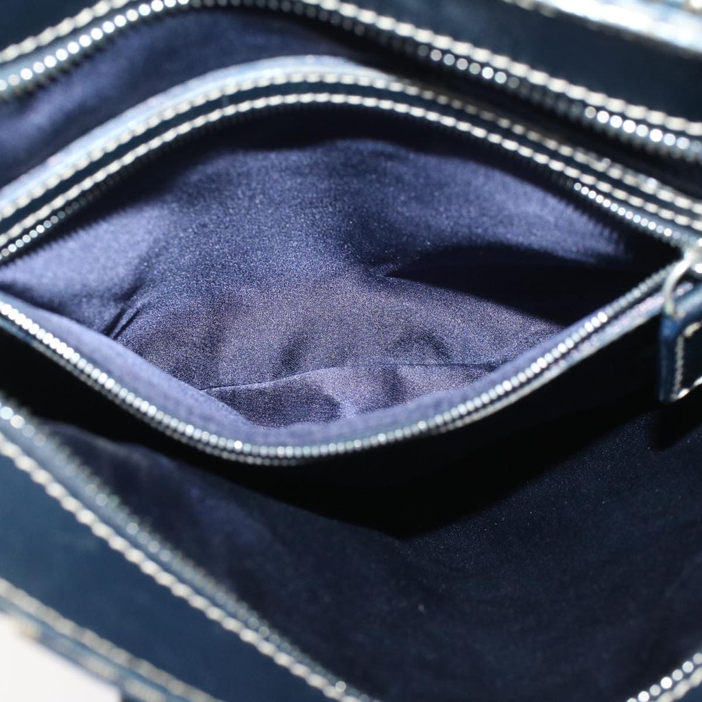 FENDI Zucchino Canvas Shoulder Bag Nylon Navy 48160