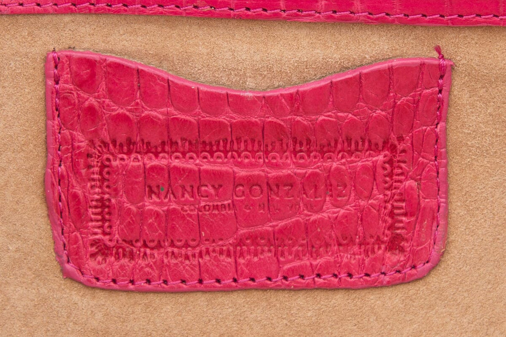 Nancy Gonzalez Pink Crocodile Clutch