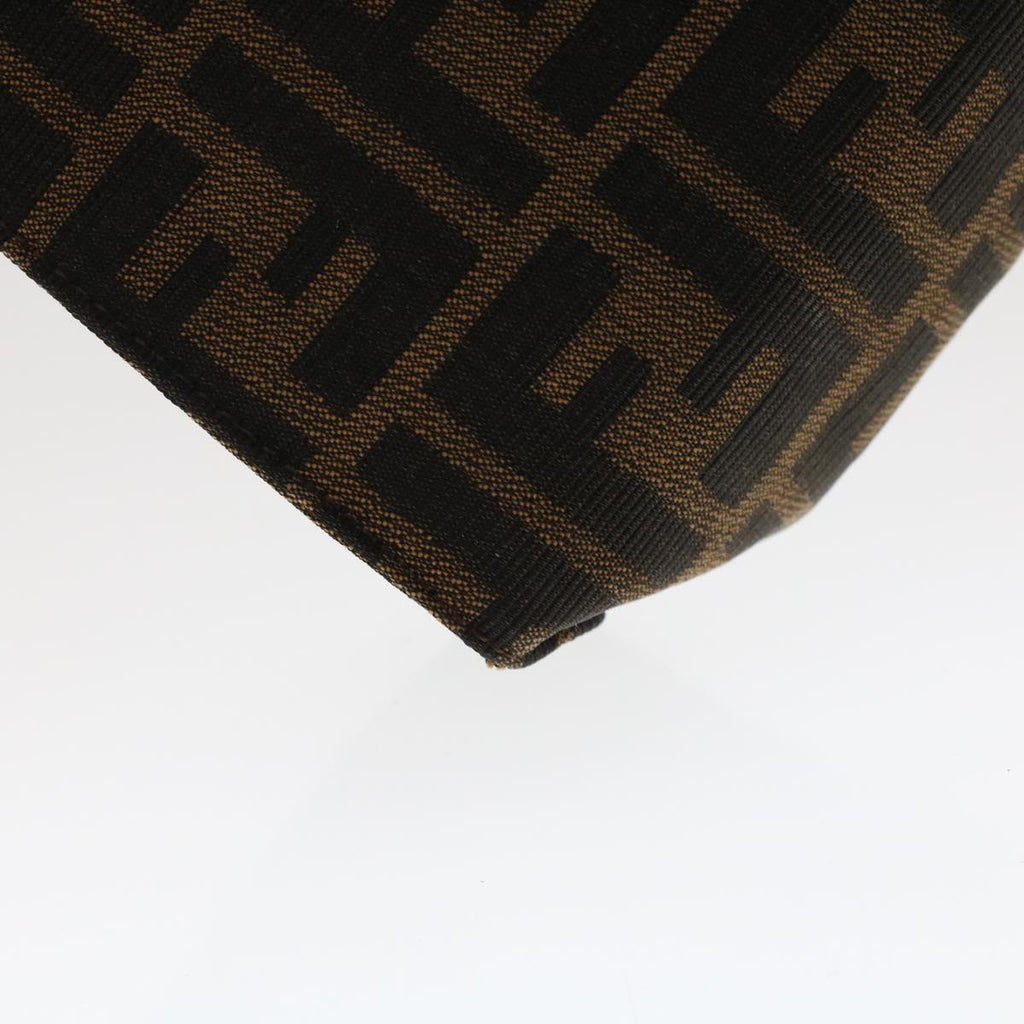 FENDI Zucca Canvas Clutch Bag Nylon Brown Black 48211