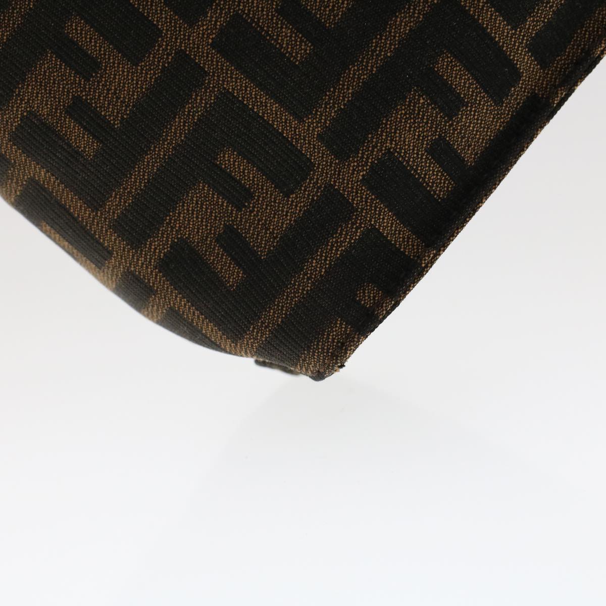 FENDI Zucca Canvas Clutch Bag Nylon Brown Black 48211