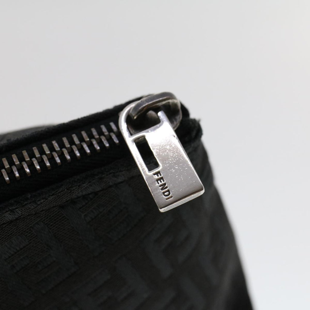FENDI Zucchino Canvas Pouch Black 48217