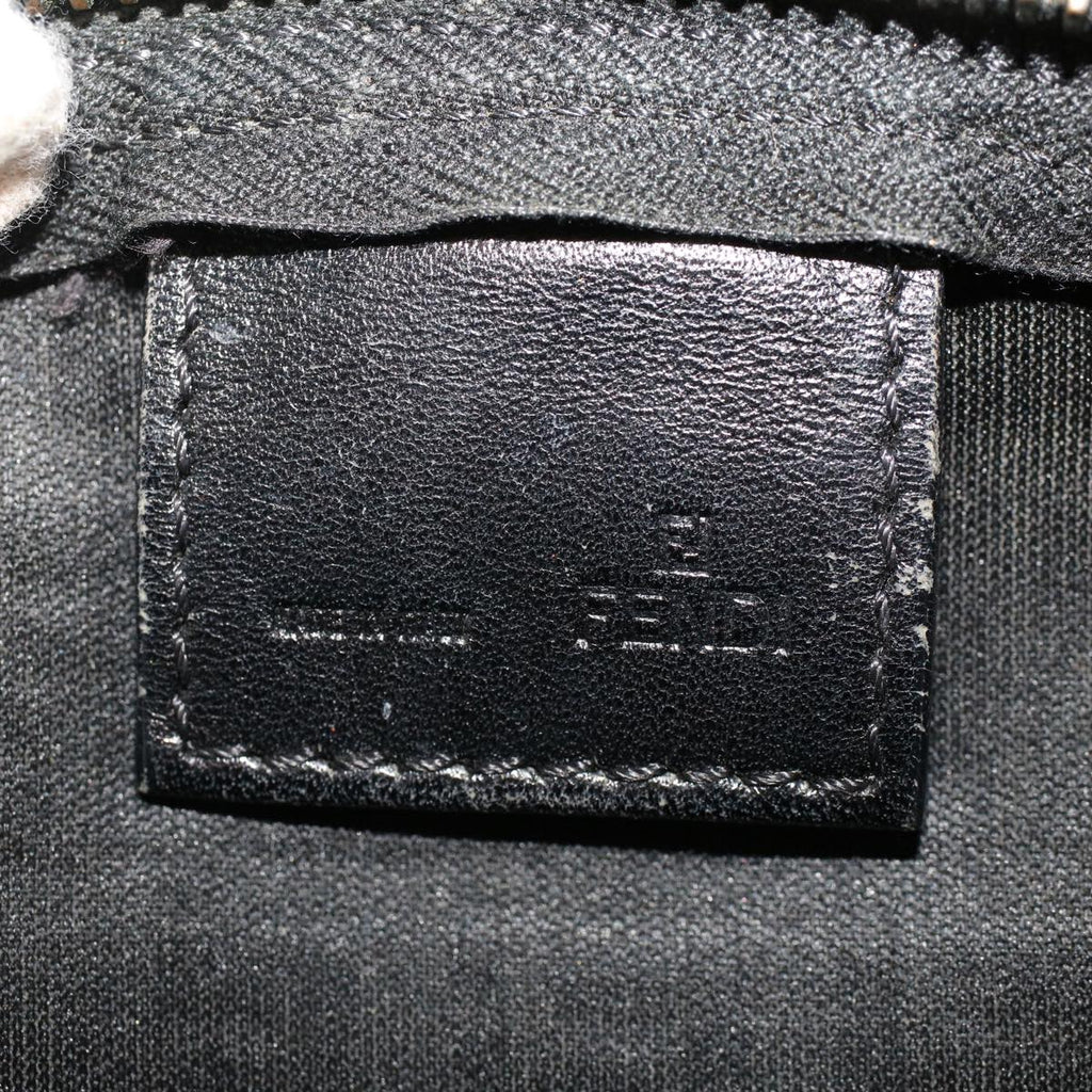 FENDI Zucchino Canvas Pouch Black 48217