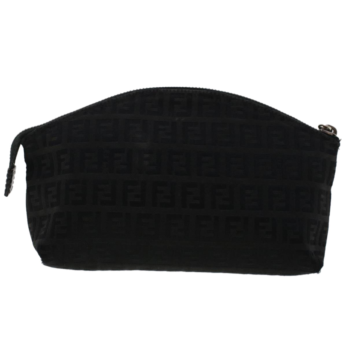 FENDI Zucchino Canvas Pouch Black 48217