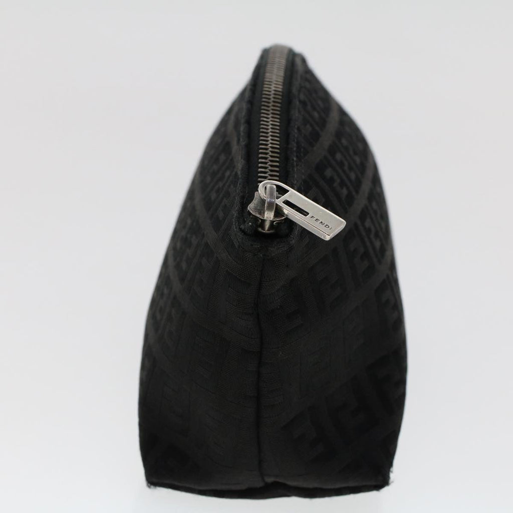 FENDI Zucchino Canvas Pouch Black 48217