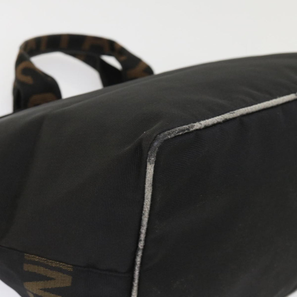 FENDI Hand Bag Nylon Black Brown 48222
