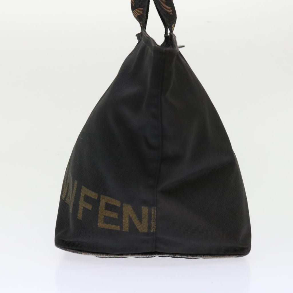 FENDI Hand Bag Nylon Black Brown 48222