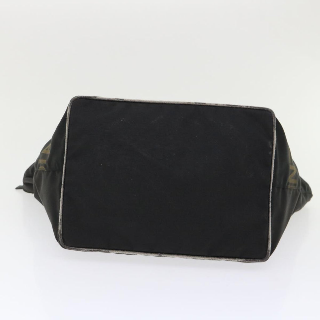 FENDI Hand Bag Nylon Black Brown 48222
