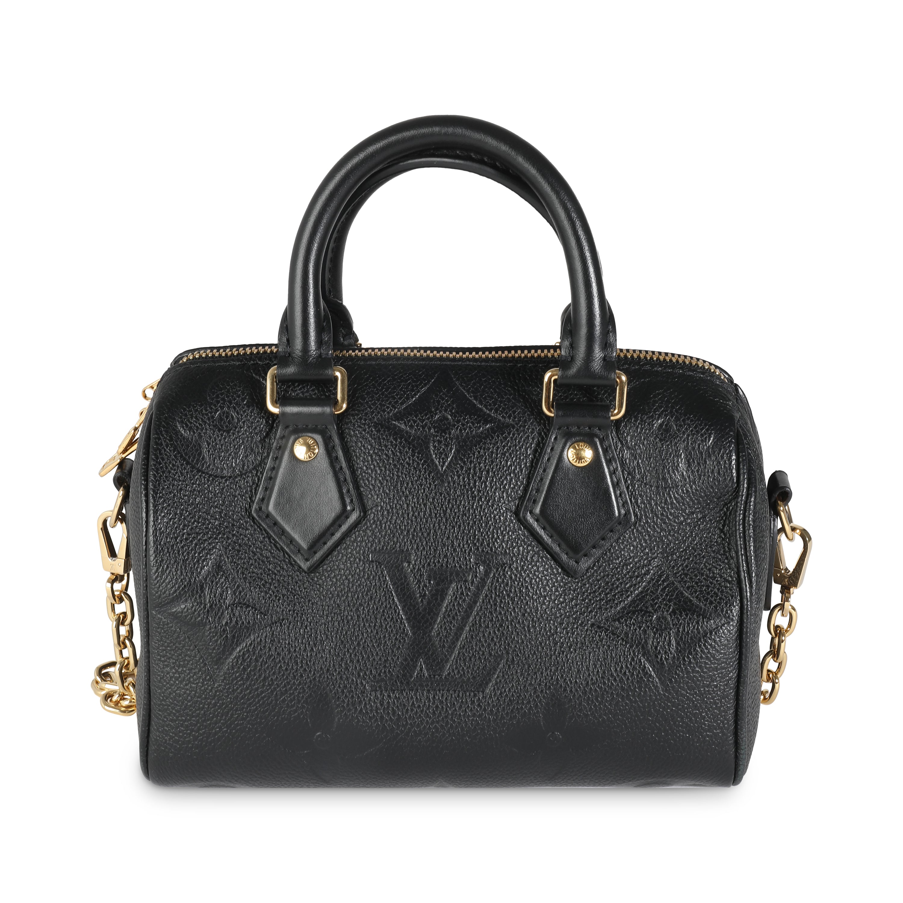 Louis Vuitton Black Monogram Empreinte Speedy Bandouliere 20