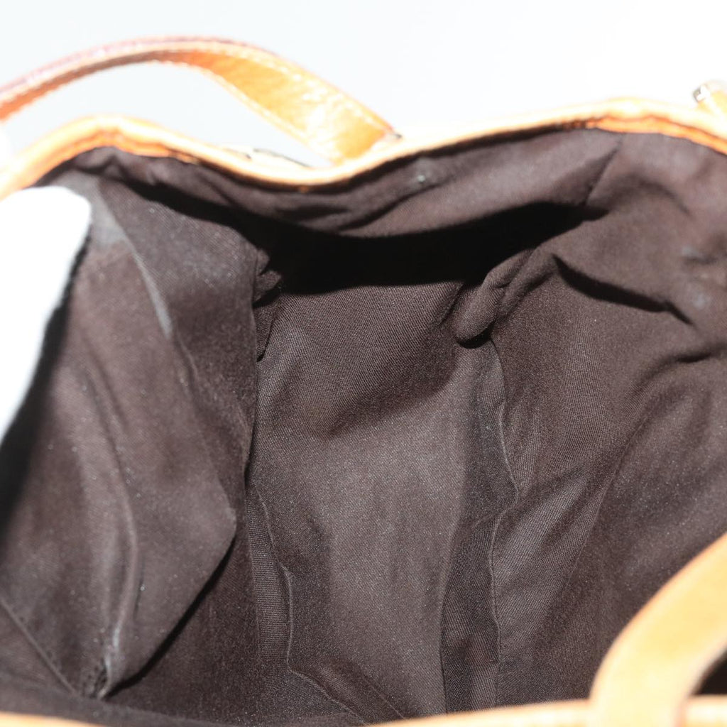 GUCCI GG Canvas Hand Bag Leather Brown 48449