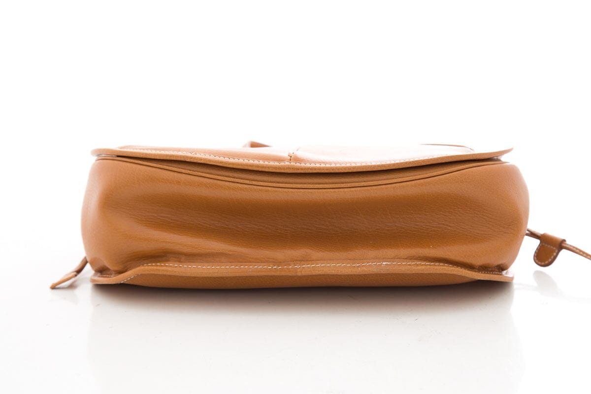 Salvatore Ferragamo Brown Leather Top Handle Flap Bag Handbag