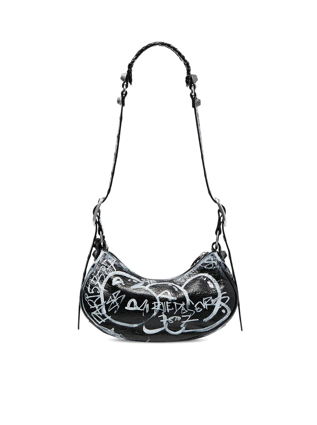 Balenciaga Women Shoulder Handbag Le Cagole Xs Bag Graffiti For Women In Black