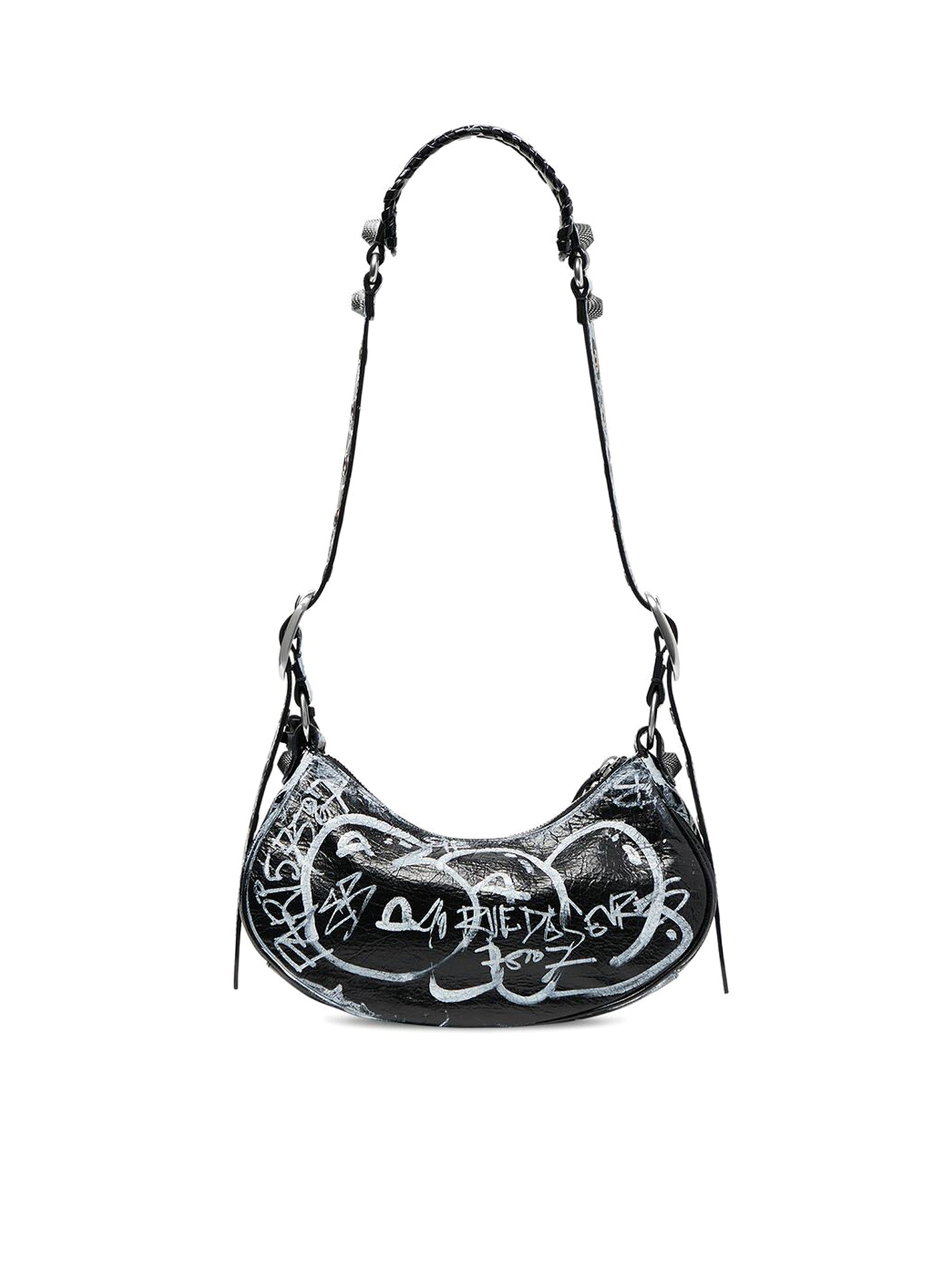 Balenciaga Women Shoulder Handbag Le Cagole Xs Bag Graffiti For Women In Black