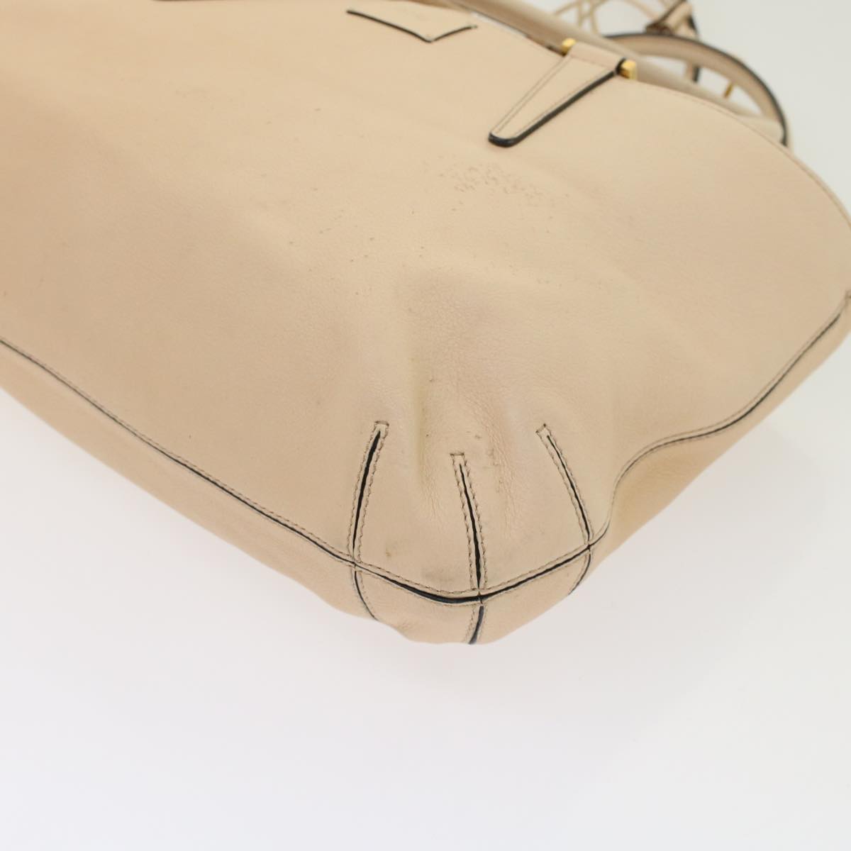 FENDI Hand Bag Suede Leather 2way Beige 48745