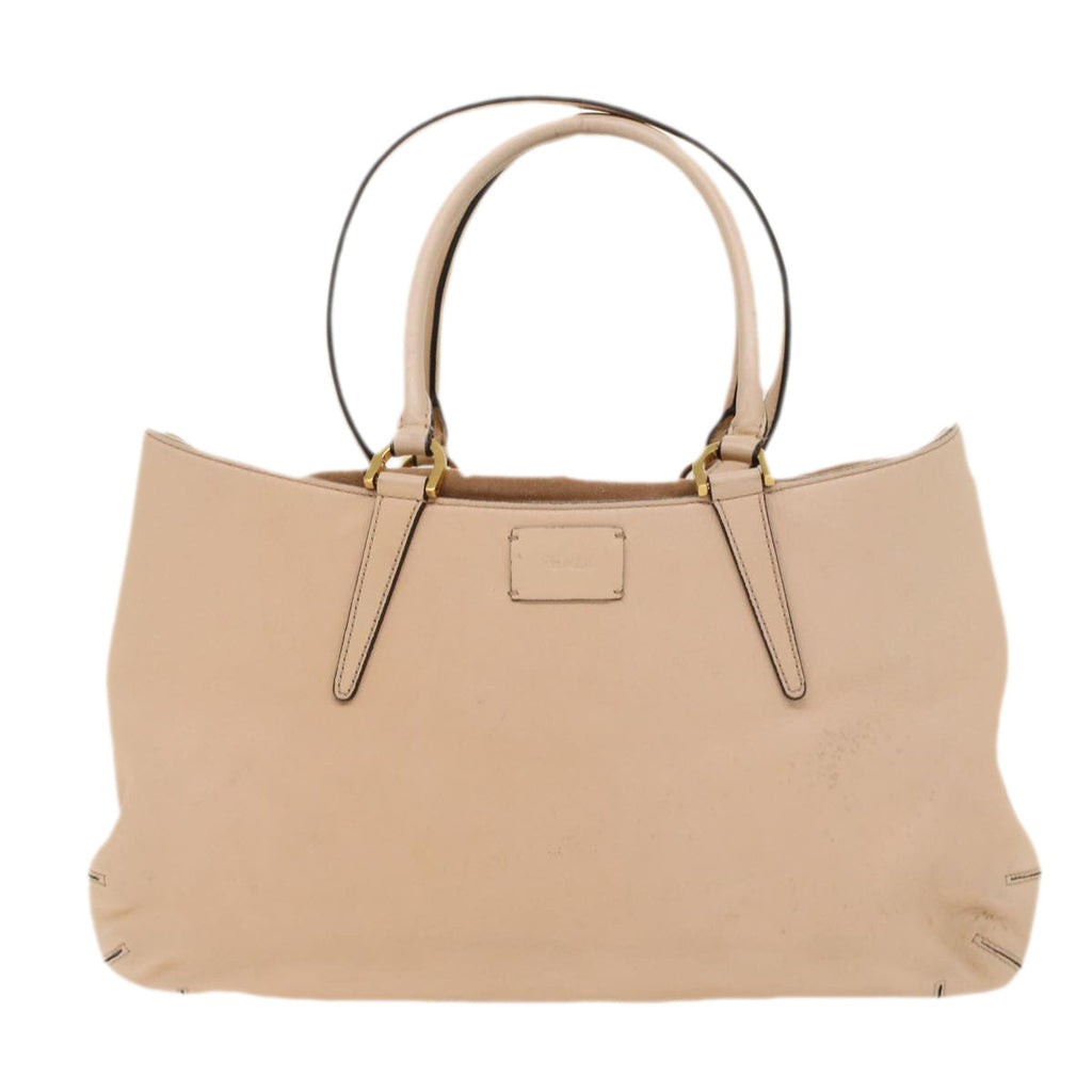 FENDI Hand Bag Suede Leather 2way Beige 48745