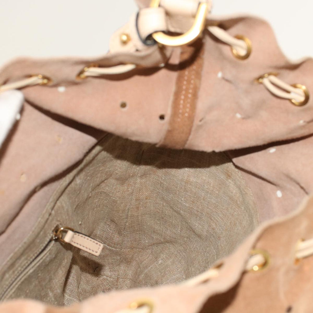 FENDI Hand Bag Suede Leather 2way Beige 48745