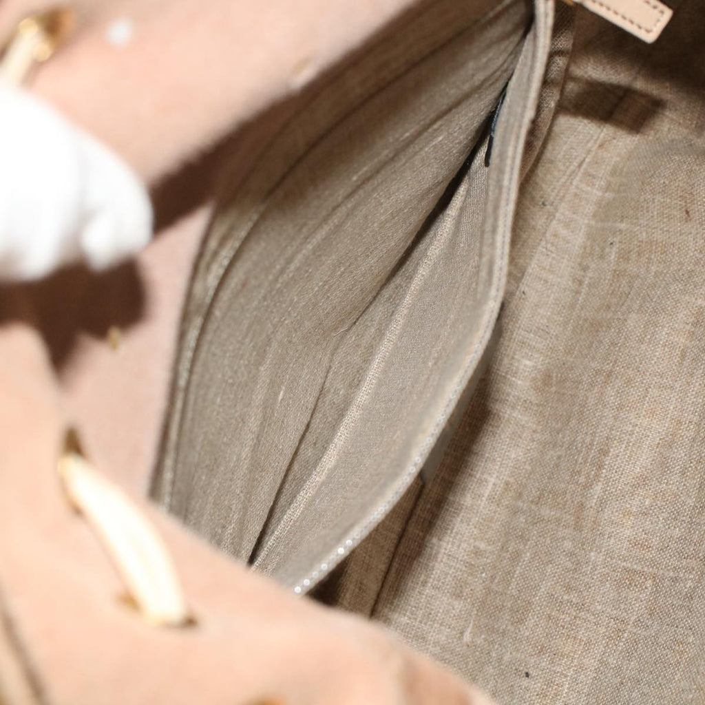 FENDI Hand Bag Suede Leather 2way Beige 48745