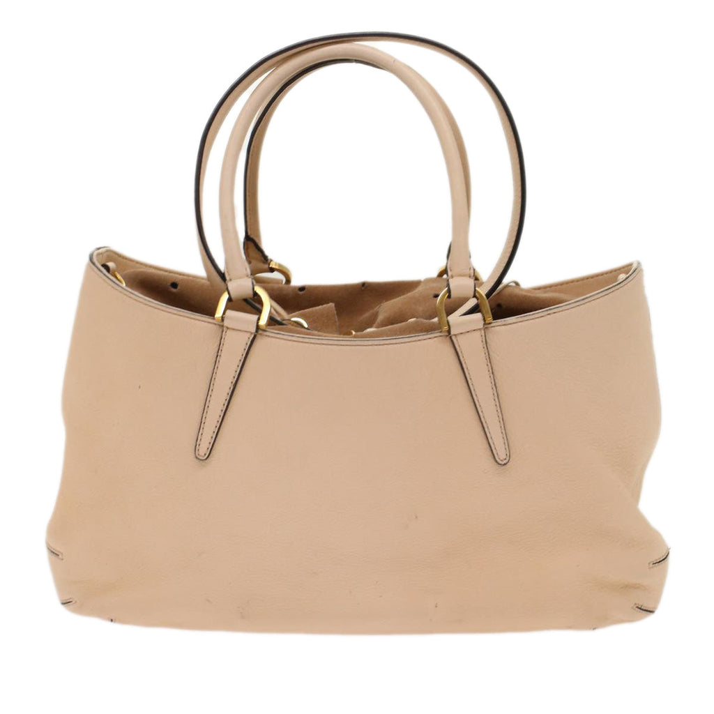 FENDI Hand Bag Suede Leather 2way Beige 48745