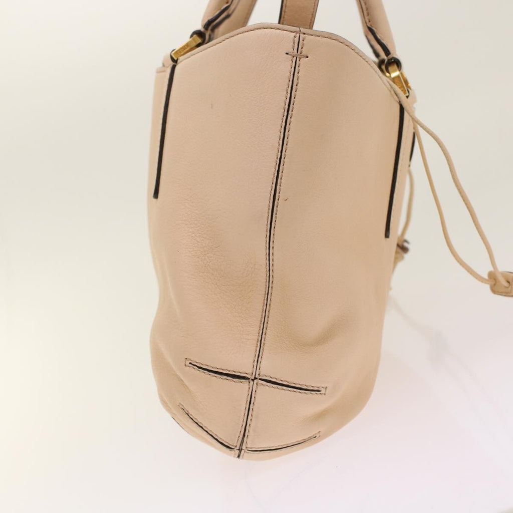 FENDI Hand Bag Suede Leather 2way Beige 48745