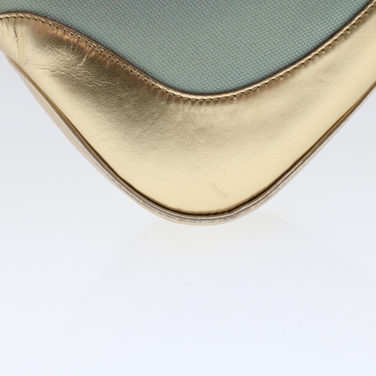 GUCCI Jackie Sherry Line Shoulder Bag Nylon Leather Light Blue Beige 48751