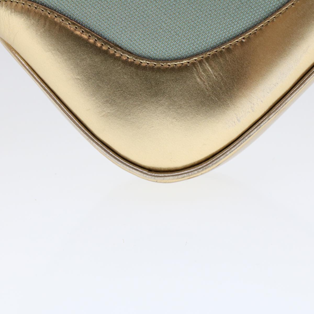 GUCCI Jackie Sherry Line Shoulder Bag Nylon Leather Light Blue Beige 48751