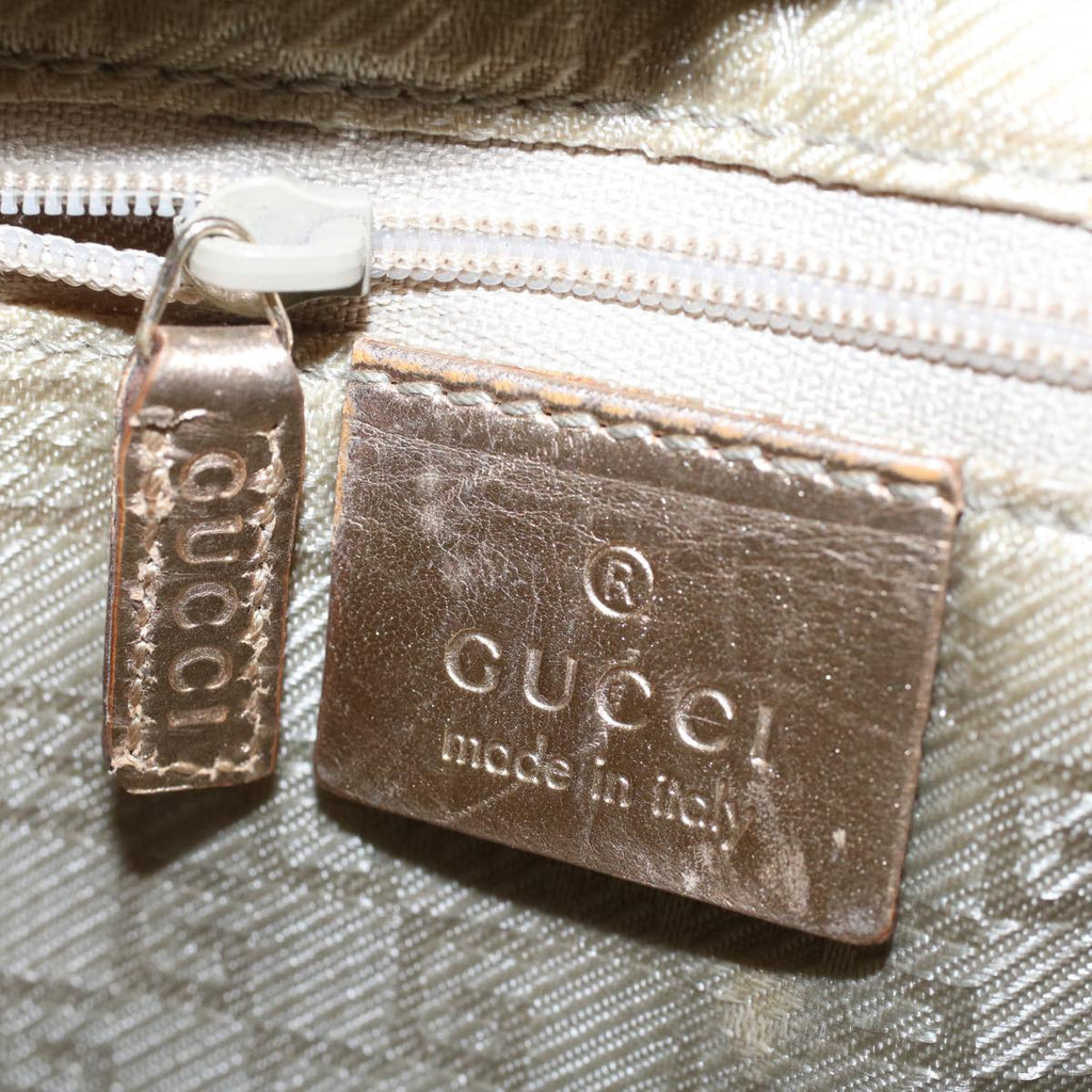 GUCCI Jackie Sherry Line Shoulder Bag Nylon Leather Light Blue Beige 48751