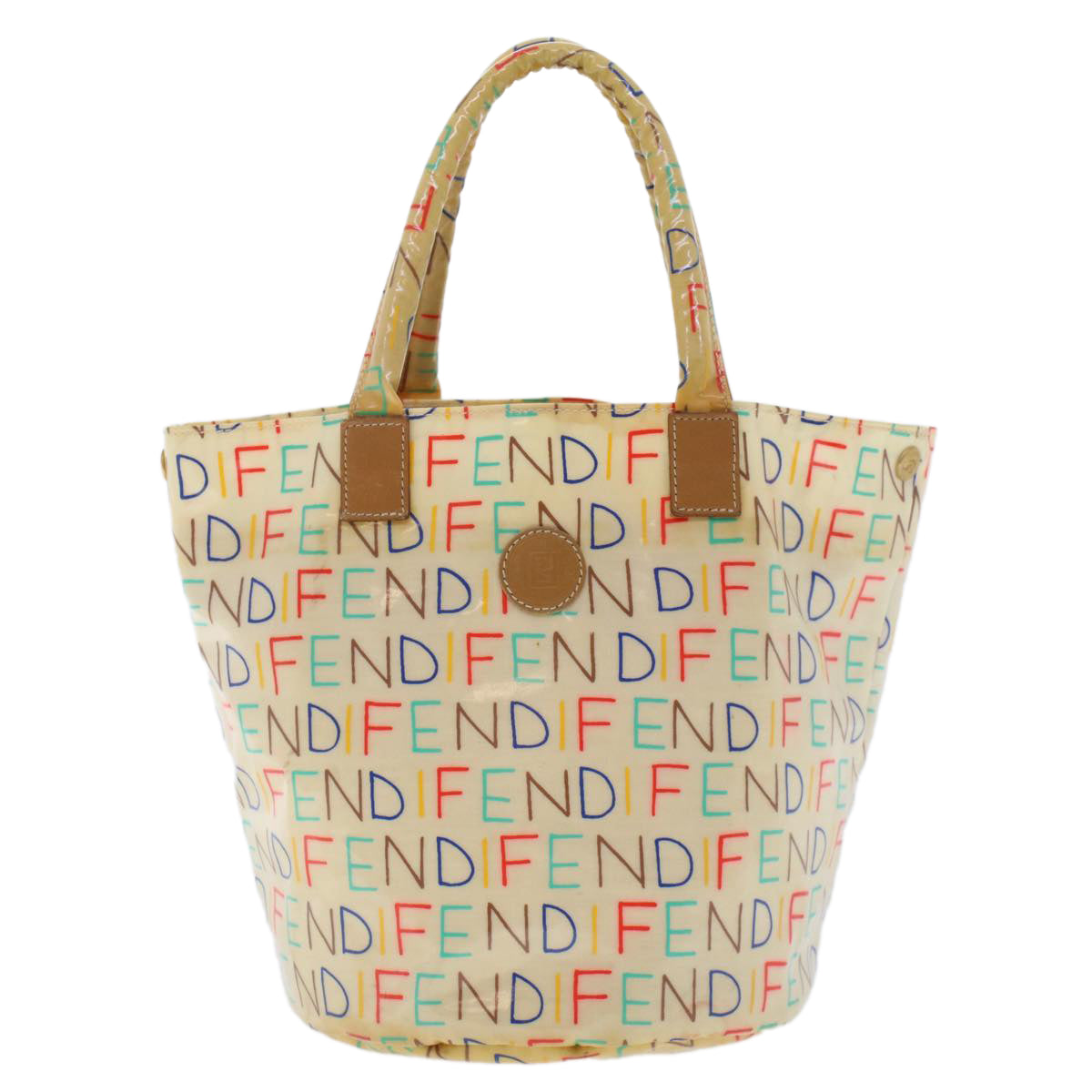 FENDI Hand Bag Patent leather Beige 48752