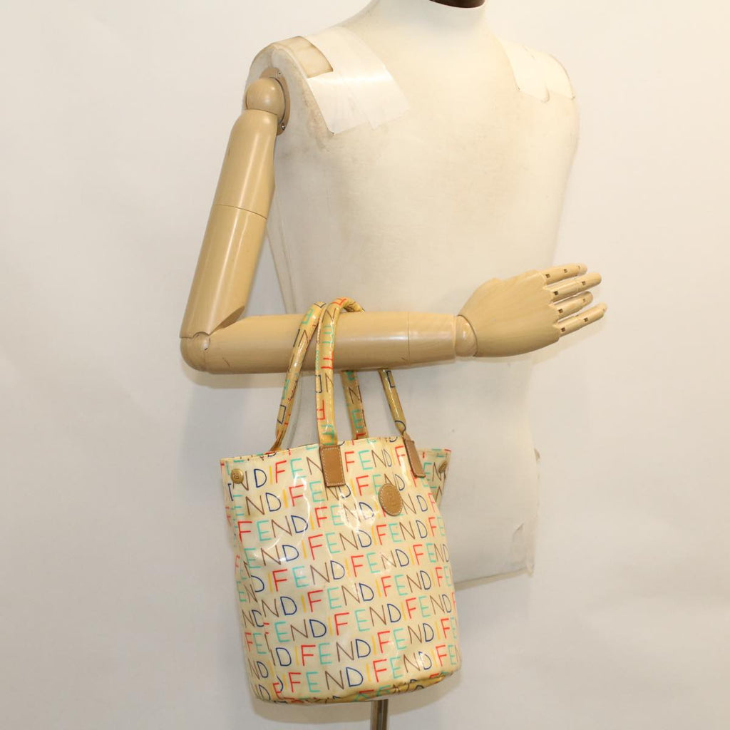 FENDI Hand Bag Patent leather Beige 48752