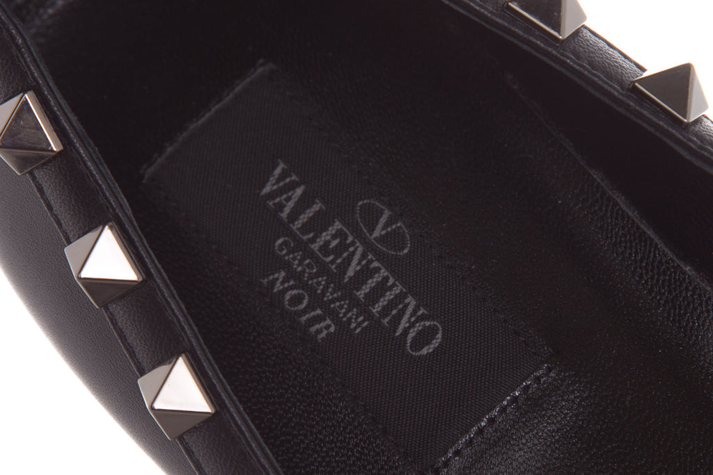 Valentino Garavani Black Rockstud Leather Flats SZ 35