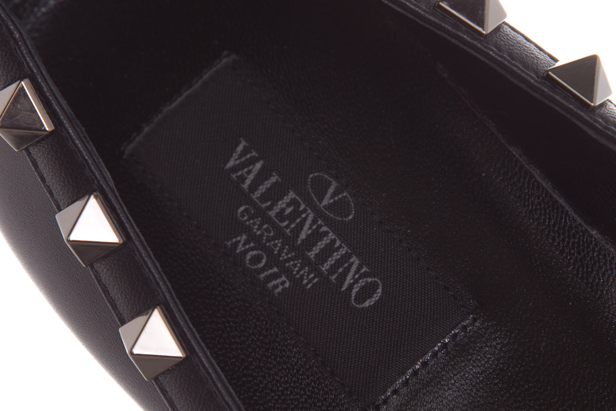 Valentino Garavani Black Rockstud Leather Flats SZ 35