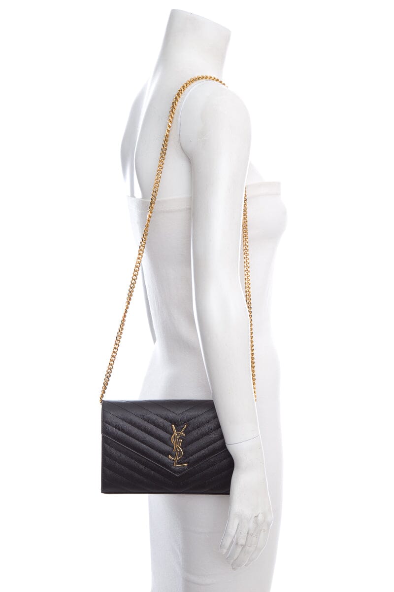 Saint Laurent Black Grain de Poudre Large WOC