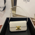 GLAMI Triomphe Shoulder Bag In Quilted Triomphe Lambskin White For Women 8in/20cm 194143EF4.01BC