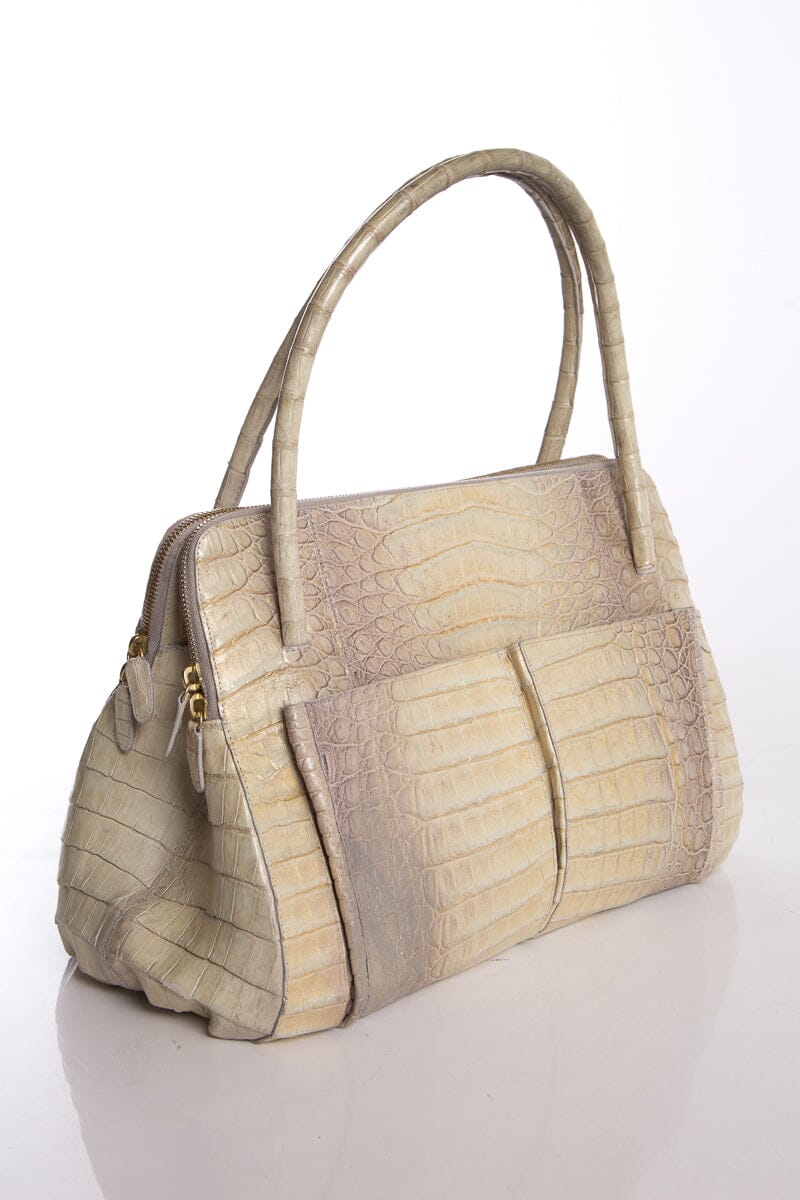 Nancy Gonzalez natural Caiman Crocodile Tote