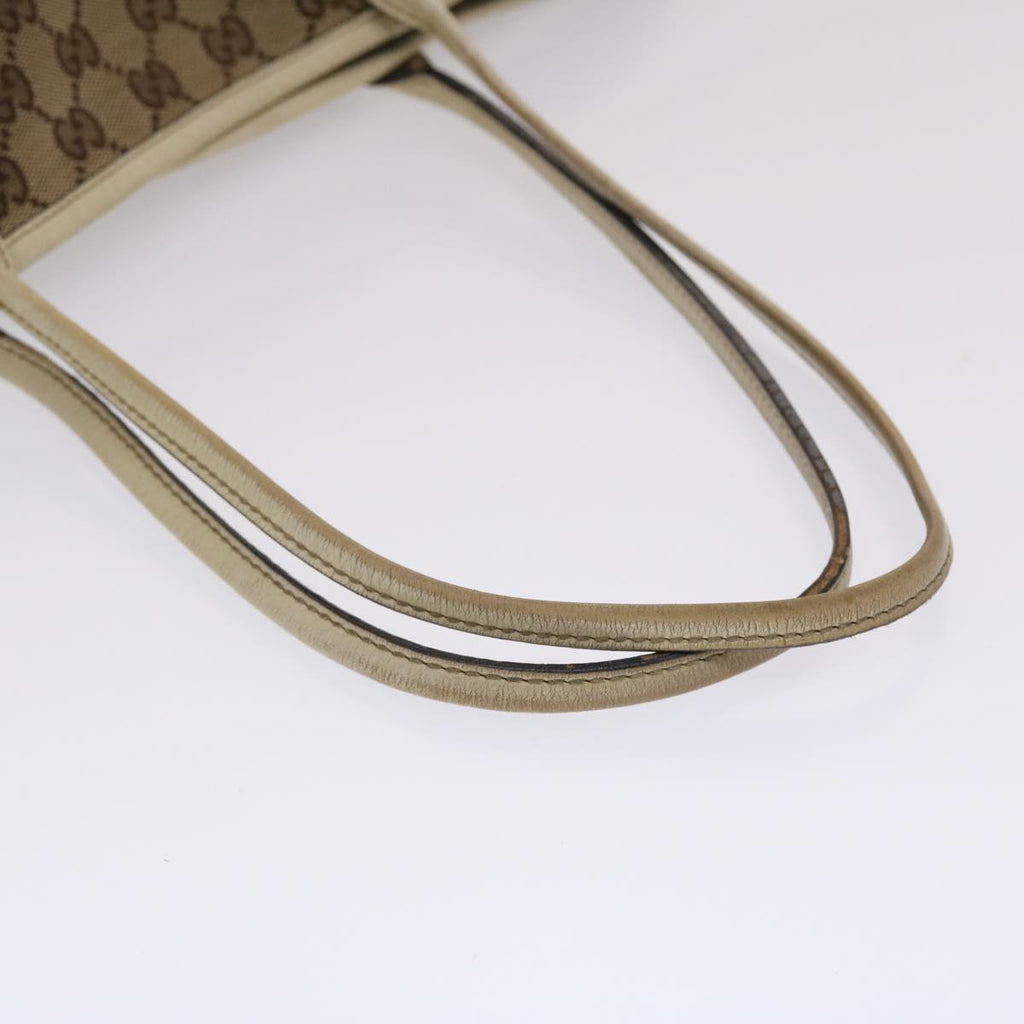 GUCCI GG Canvas Tote Bag Beige White 49053
