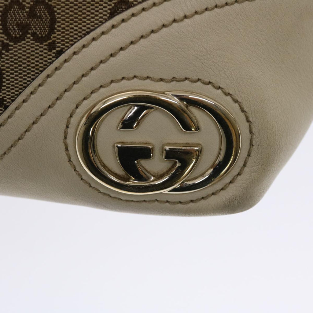 GUCCI GG Canvas Tote Bag Beige White 49055