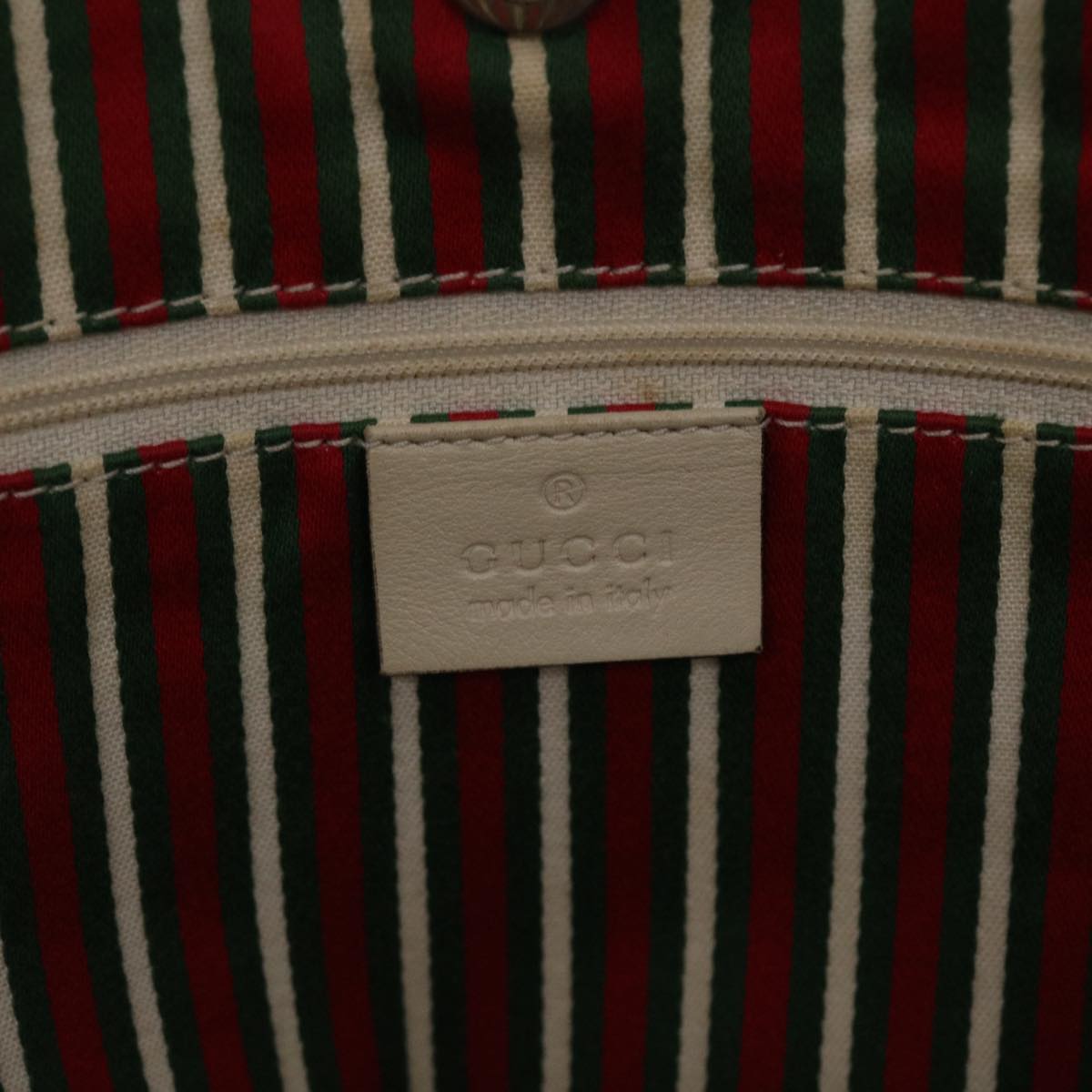 GUCCI GG Canvas Tote Bag Beige White 49055