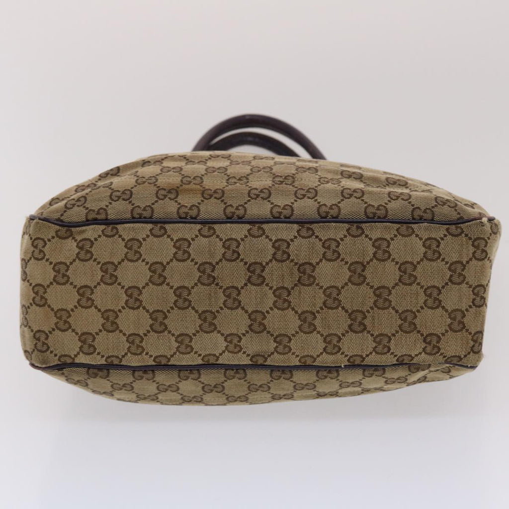 GUCCI GG Canvas Jackie Tote Bag Beige Purple 49056