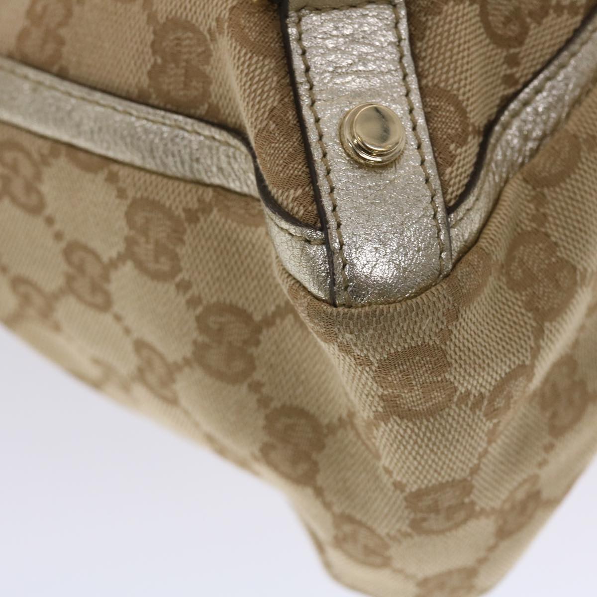 GUCCI GG Canvas Tote Bag Beige Gold 49062