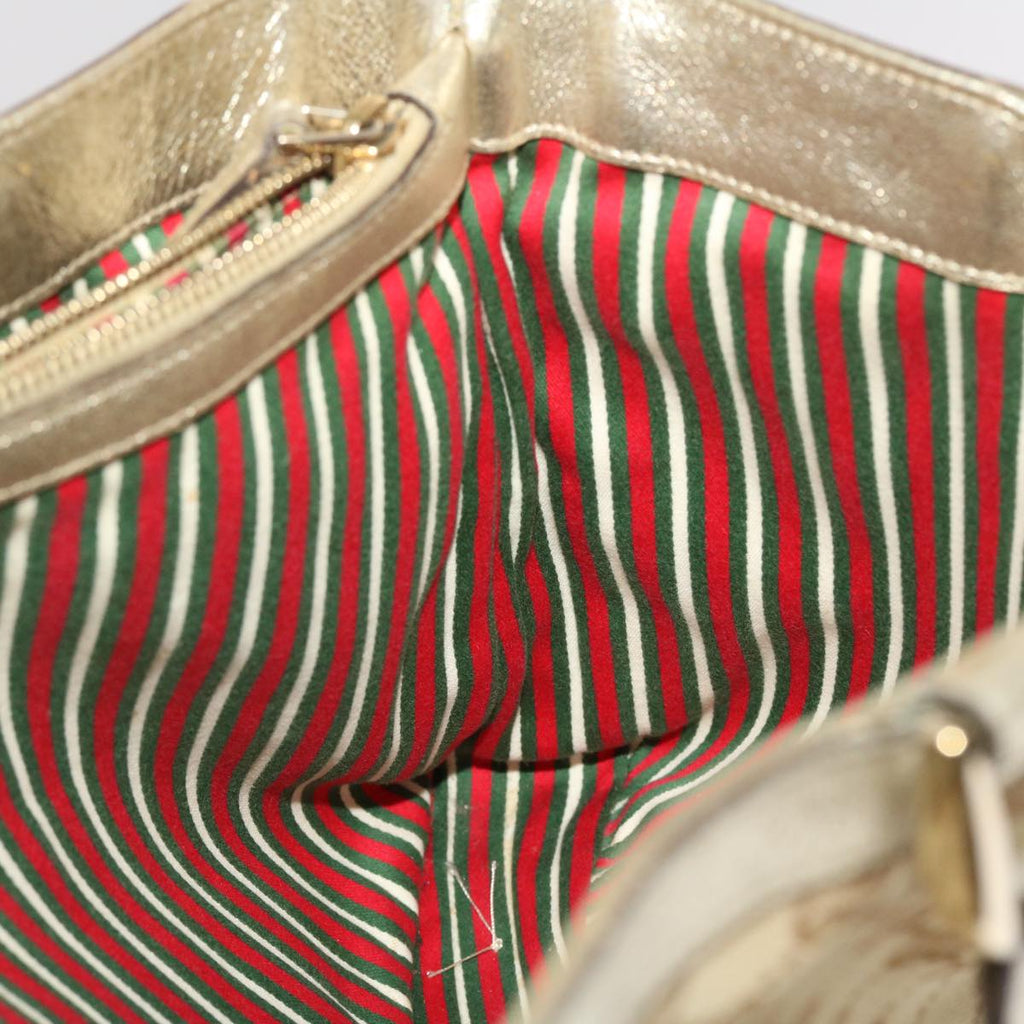 GUCCI GG Canvas Tote Bag Beige Gold 49062