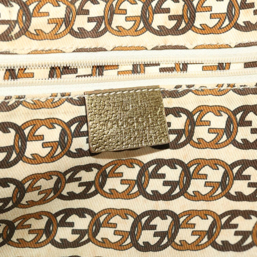 GUCCI GG Canvas Shoulder Bag Beige Gold 49063
