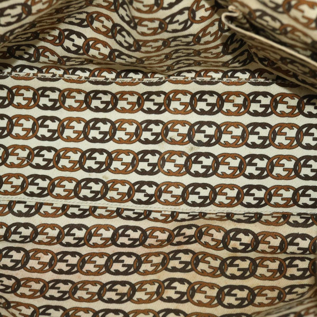 GUCCI GG Canvas Shoulder Bag Beige Gold 49063