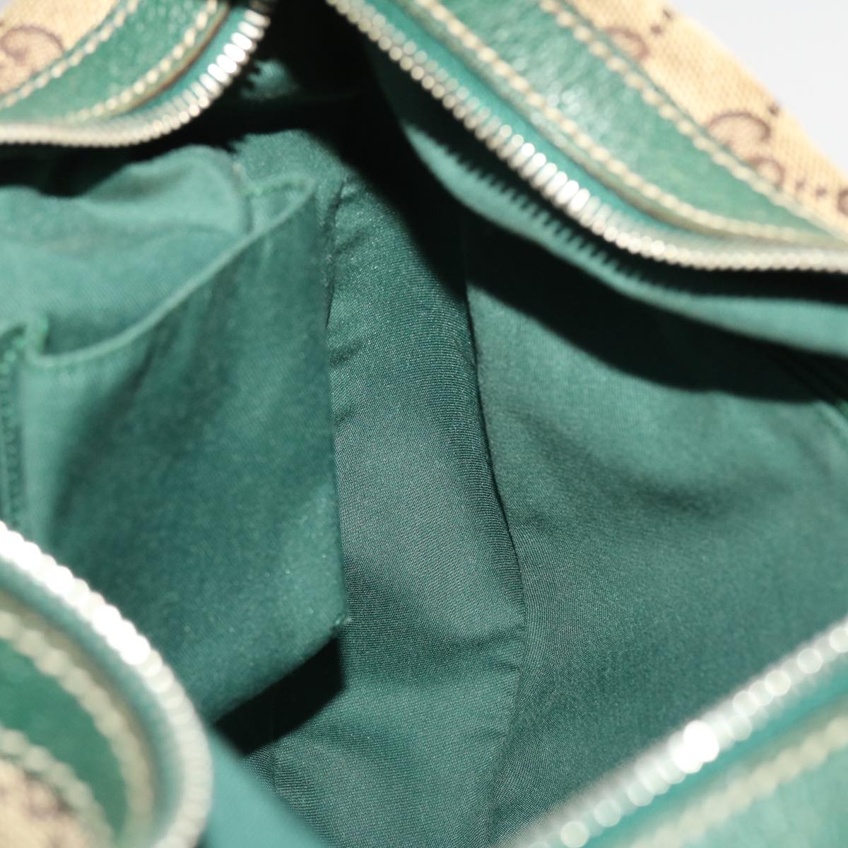 GUCCI GG Canvas Web Sherry Line Shoulder Bag Beige Green Red 49067
