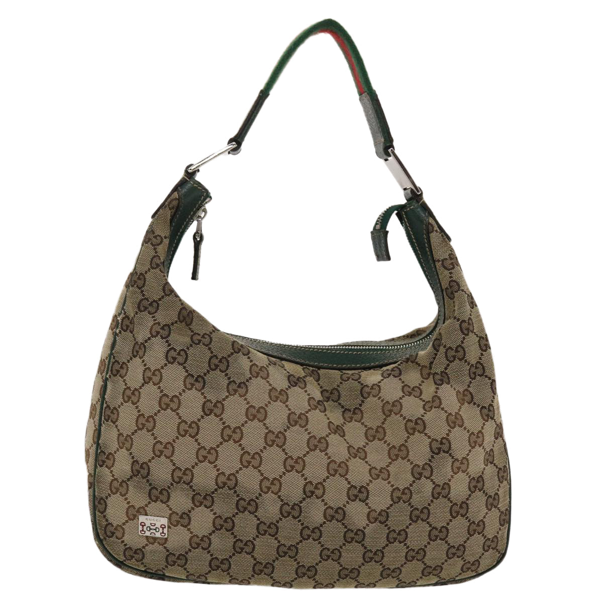 GUCCI GG Canvas Web Sherry Line Shoulder Bag Beige Green Red 49067