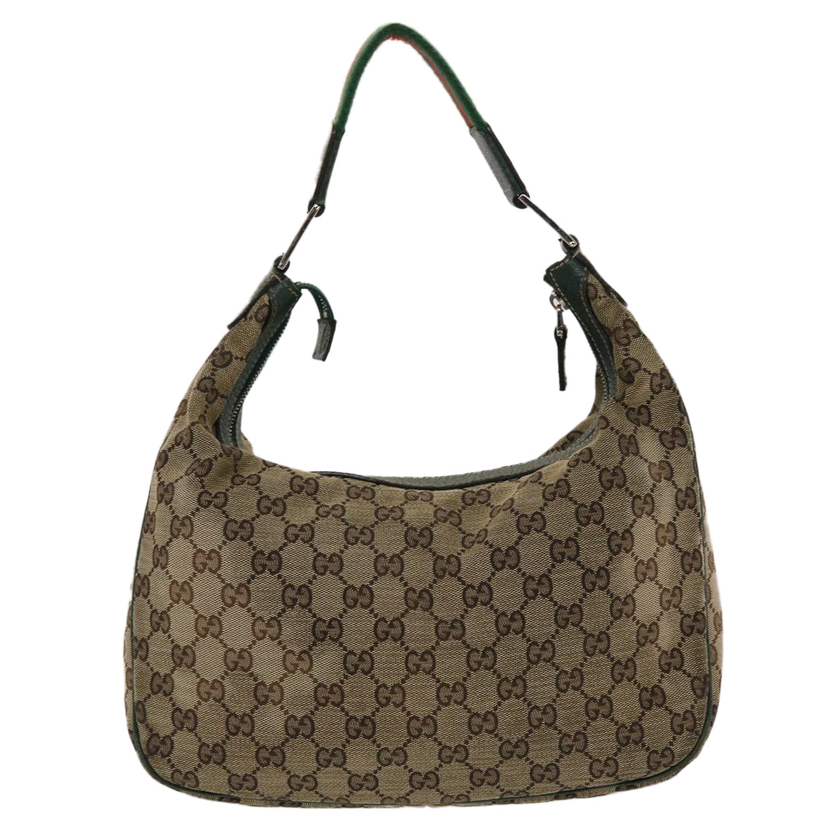 GUCCI GG Canvas Web Sherry Line Shoulder Bag Beige Green Red 49067