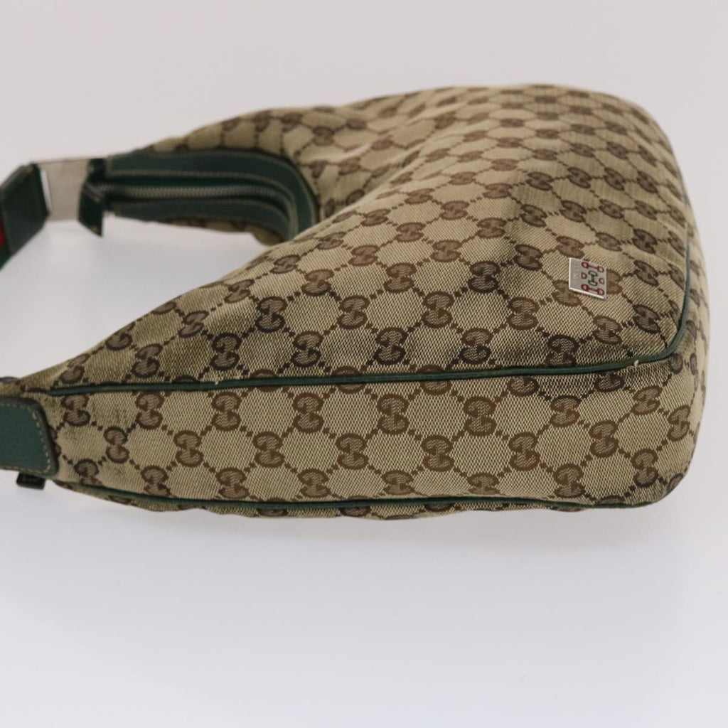 GUCCI GG Canvas Web Sherry Line Shoulder Bag Beige Green Red 49067